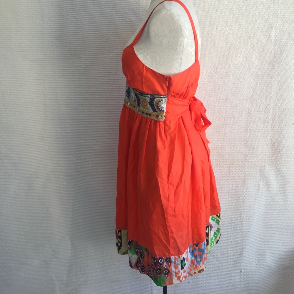Johnny Was S 100% Silk Dress Embroidered Boho Ikat - Picture 5 of 8
